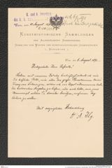 k.k. naturhistorisches Hofmuseum, Intendanzakten 1885-1896 (Hauer), Aktenzahl Z.511/1891, Seite 1